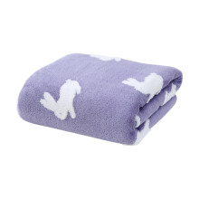 Serviette de bain jacquard à motifs lapins, douce et absorbante (1 pièce)