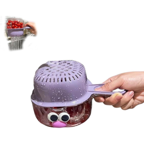 Panier égouttoir de cuisine à double compartiment avec poignée (1 pièce)