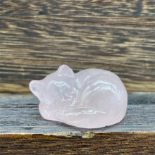 Shishian quartz crystal sleeping cat statue 2 inch