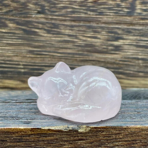 Shishian quartz crystal sleeping cat statue 2 inch