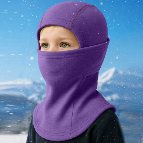 Χειμερινή κουκούλα Balaclava Fleece 14x10,6 ίντσες σκούρο μωβ