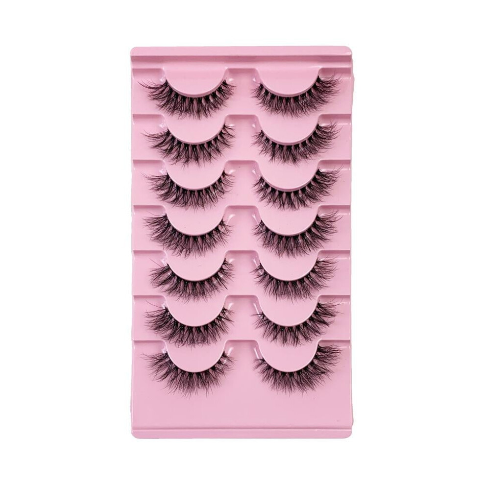 Fluffy False Eyelashes Wispy 3D Volume 7 Pairs