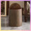 Walnut Brown Rotating Bathroom Trash Can with Lid10L 1