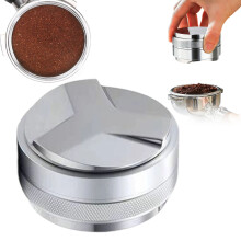 Distributeur et tasseur à café, profondeur réglable de 53 mm, argent