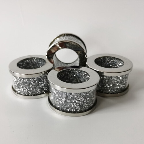 Kristall-Serviettenringe, Silber, 4- oder 6-teilig 2