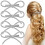 Fermagli per capelli YEAHIBABY con fiocco argentato per donna, 4 pezzi 3