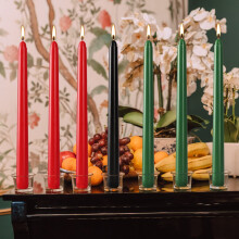 Set de lumânări Kwanzaa Taper, pachet de 7, roșu, verde, negru
