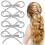 Fermagli per capelli YEAHIBABY con fiocco argentato per donna, 4 pezzi 4