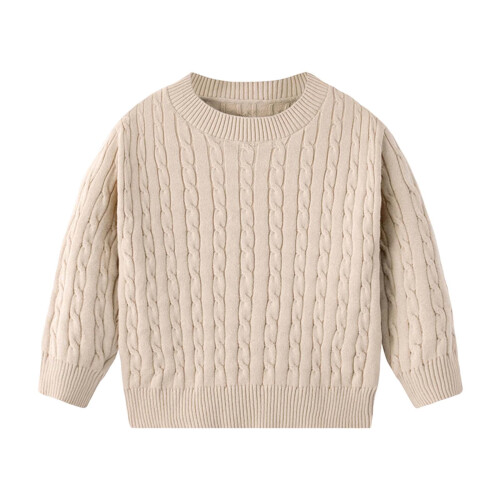 Kinder-Strickpullover Khaki 5-6 Jahre