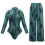 Women's long sleeve zip-up 2-piece swimsuit set 1