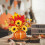 Décoration de citrouille artificielle multicolore avec feuilles et baies 6