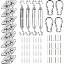 Kit de voile d'ombrage avec fixations en acier inoxydable M6