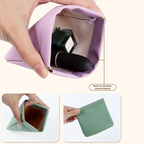 Magnetisk Tryckknapp Necessär i PU-läder, 5-pack 1