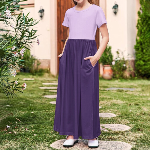 Robe d'été trapèze pour filles, taille 10-12, avec poches 1