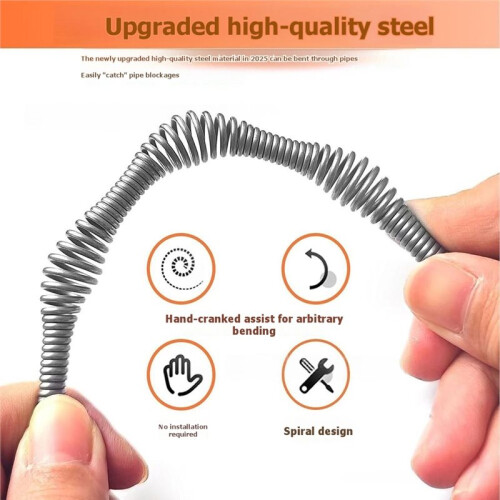 Drain Unclogging Tool Set - Flexible Clearing Spring, Suitable for Unclogging Kitchen Sinks, Toilets, and Drains 2