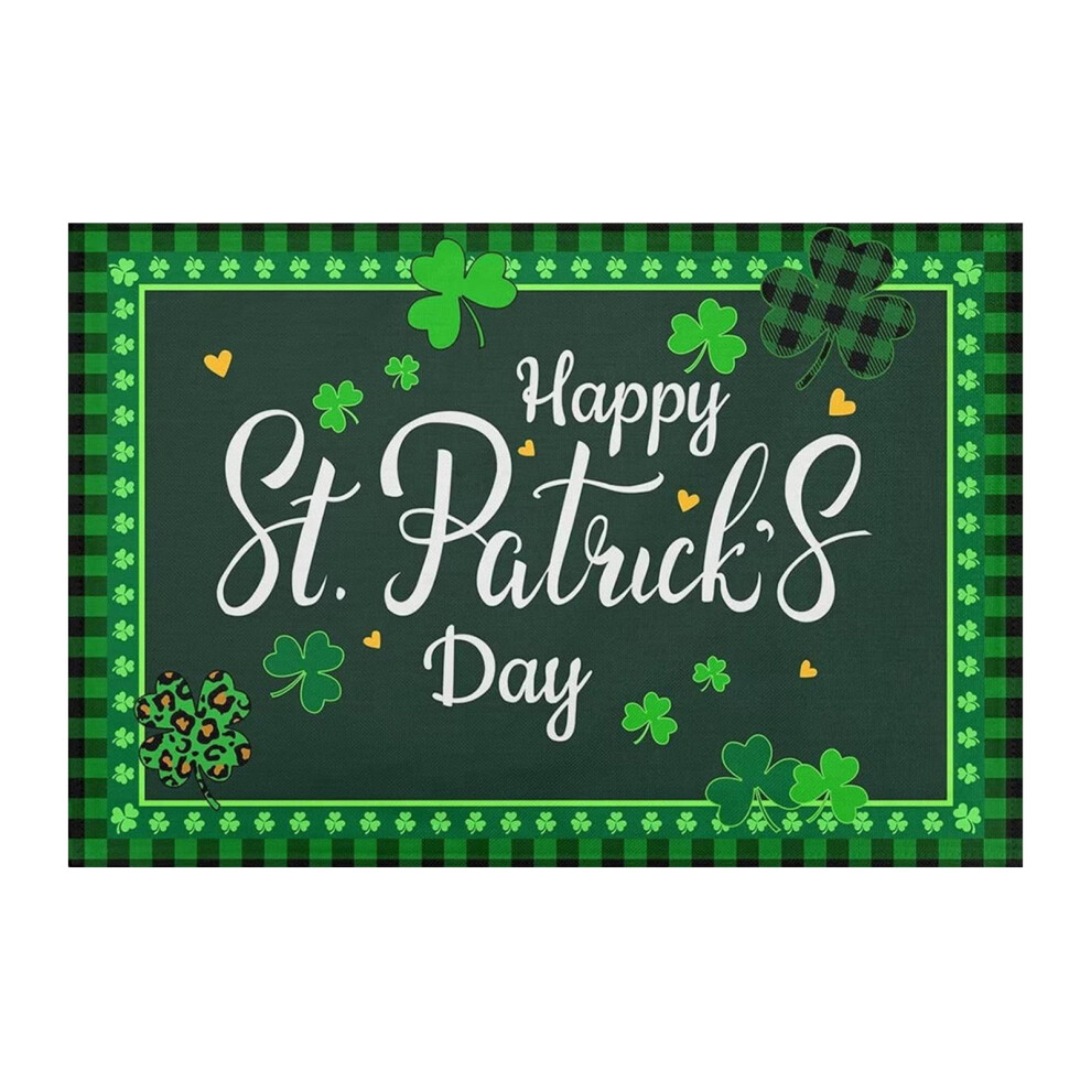 Polyester table mat rectangular shamrock pattern 1 pack