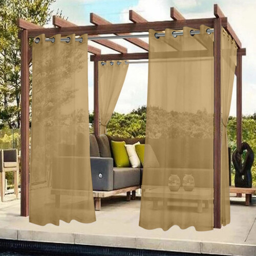 Cortinas impermeáveis para gazebo externo, 51,9 x 72 polegadas, com ilhós. 2