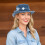 Cappello a secchiello in denim da donna, blu, stile western. 3