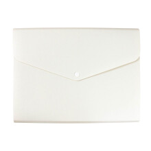 A4 Plastic Felt File Folder White 6-Compartment Button