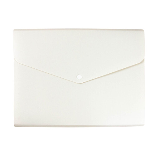 A4 Plastic Felt File Folder White 6-Compartment Button