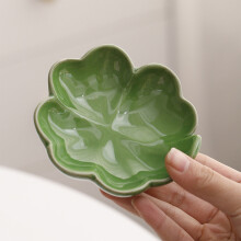 Dulcera con diseño de trébol verde – Bol de cerámica fina de 10 x 10 cm