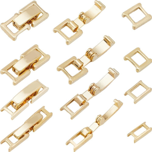 Fold Over Clasp Extenders 24K Gold Plated 12PCS