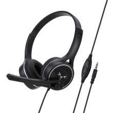 Stereo PC-headset 3,5 mm med indbygget lydstyrkekontrol og