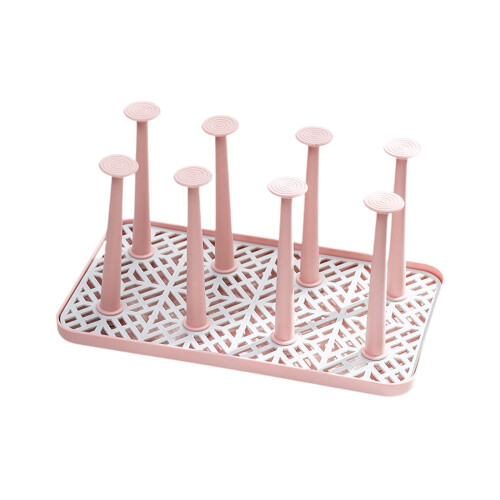 Torkställ för koppar, mjölkflaskor och glas, rosa, liten 1