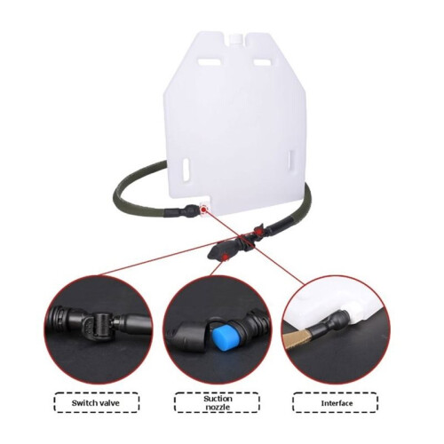 Training Hydration Case,1.5L Leakproof Water Panel Plate with Detachable Tube for Bladder Hydration Pack Brown