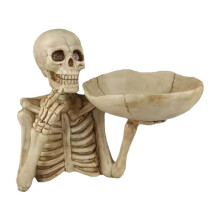 Totenkopf-Aufbewahrungsschale, Halloween-Dekorationsschale aus Kunstharz, 23 cm (9 Zoll)