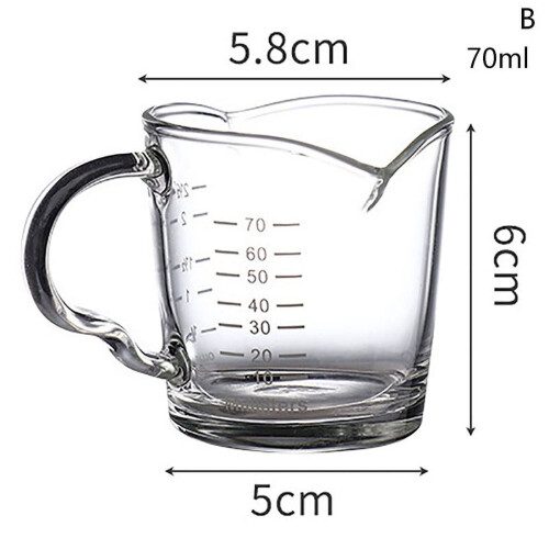 Vaso de espresso con doble boquilla, 70 ml, resistente al calor. 1