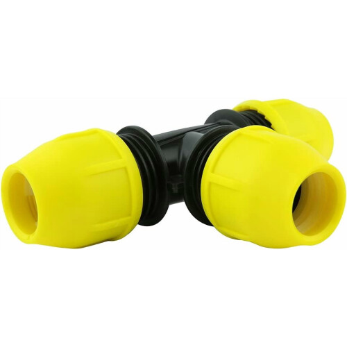 Té de tuyau de gaz souterrain en polyéthylène jaune IPS (1 pièce)