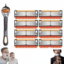 Juego de cuchillas de afeitar para hombre de acero inoxidable, 48 piezas.