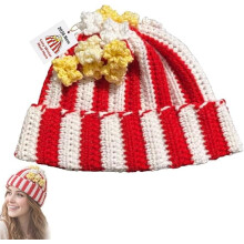 Hata Popcorn Cróiseáilte Beanie Cniotáilte do Mhná agus d'Fhir 1 phíosa