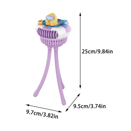 Bærbar klapvognsventilator genopladelig Clip-On 360 1