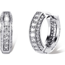 Boucles d'oreilles créoles en zircon cubique plaqué or 14 carats