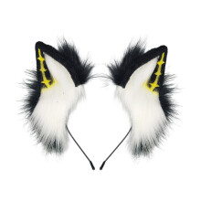 serre-tête oreilles de loup anime fait main, série sombre, en peluche