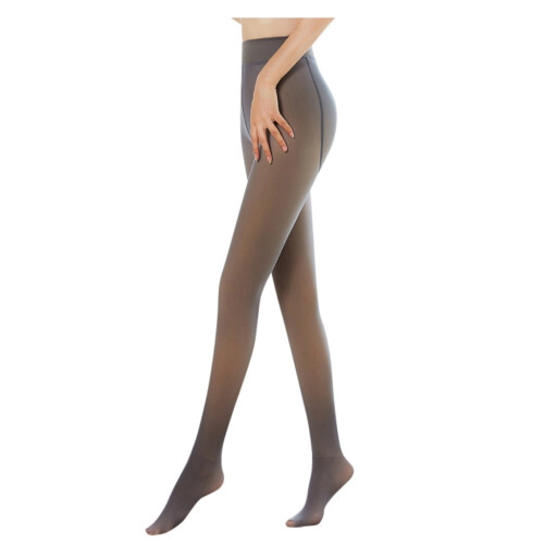 Ciorapi translucidi din fleece cald, gri-negru, cafea 2