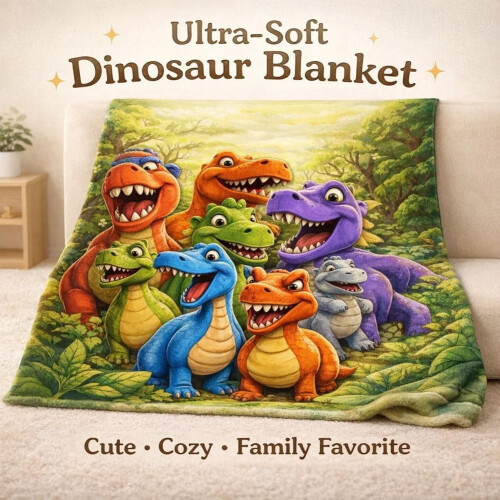 3D Dinosaur Flannel Throw Blanket 50x60 inches 1