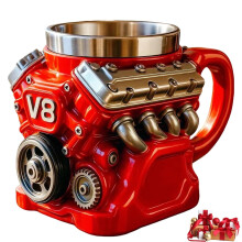 Mug Caife Retro Engine V8, Cruach Dhosmálta, Inslithe i bhFolús