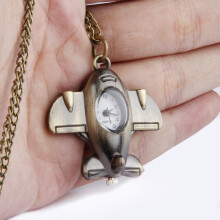 Vintage vliegtuig zakhorloge ketting, fijn vakmanschap