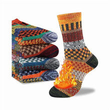 Chaussettes thermiques en laine pour homme, lot de 5 paires, multicolores