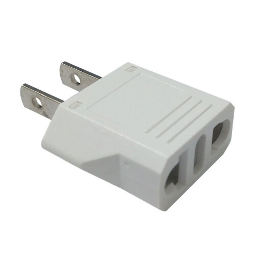 White European to American Plug Adapter 2 Pack 2