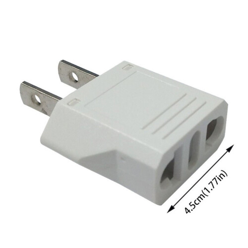 Plug Adapter White European to US Converter 2 Pack 1