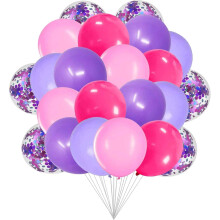Globos rosa fucsia con confeti, 12 pulgadas, 50 unidades