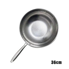 Stainless Steel Wok with Scallion Pattern 1 pcs