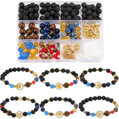 Armbåndssett til solsystemet med 6 sett med planetperler