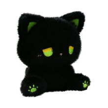 Juguete de peluche suave y peludo para gatos, estilo Kawaii, para decoración de gatitos, color verde.
