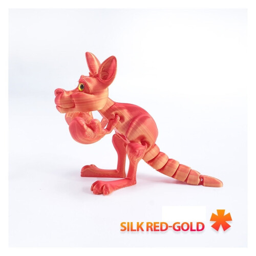 Canguru impresso em 3D com mesa giratória e articulada.