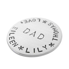 Golfbalmarker van sterling zilver, gepersonaliseerd, 1 stuk